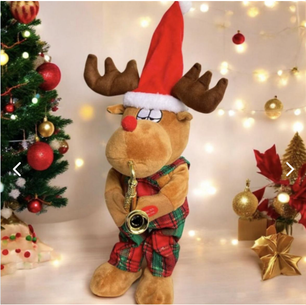 Muñeco De Navidad Reno Musical Bailarín