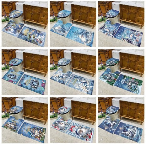 Set alfombra baño Navidad