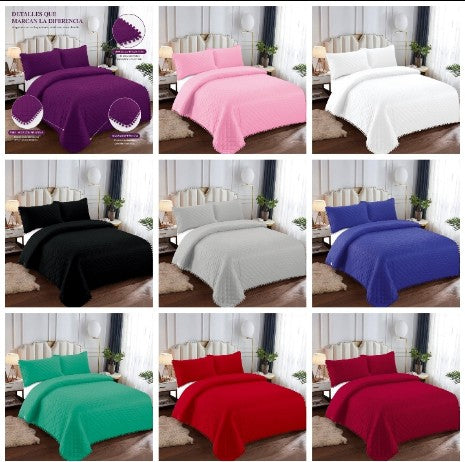 Cubrecama quilt liso 2 plazas